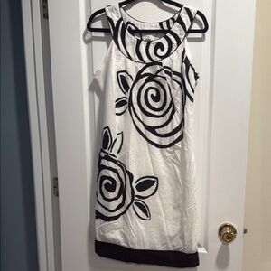 Cato Black and White Asymmetrical Sheath Dress Cocktail